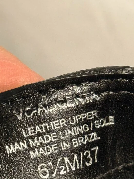 Vince Camuto Alicenta Black Leather Moto Buckle Booties Size 6.5 - Picture 9 of 9